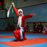 Hazara girl practicing martial arts in Herat, Afghanistan